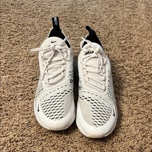 Nike Air Max 270 White and Black Athletic Shoes